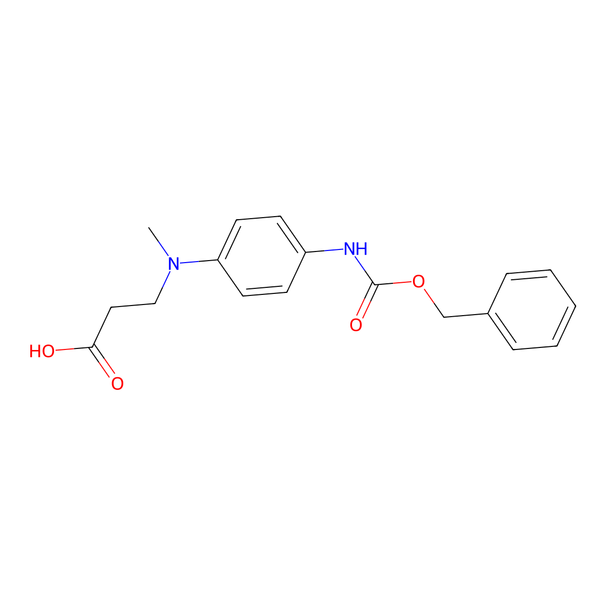 3-[(4-{[(Benzyloxy)carbonyl]amino}phenyl)(methyl)amino]propanoic acid molecular structure, CAS 2870645-42-2