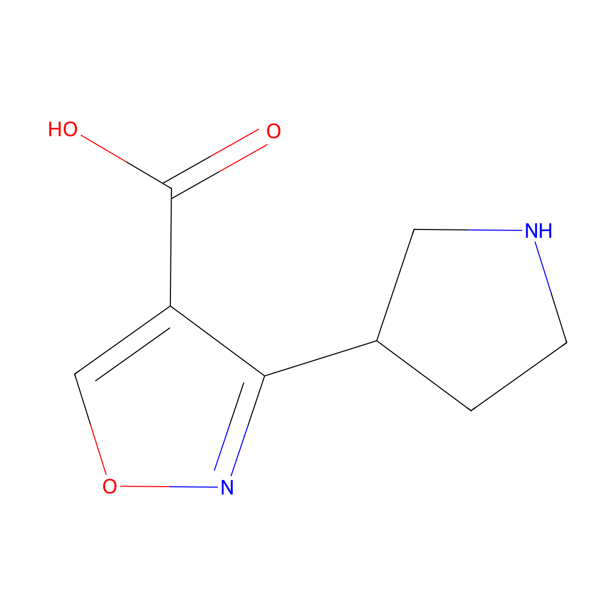 3-(Pyrrolidin-3-yl)-1,2-oxazole-4-carboxylic acid molecular structure, CAS 2870645-59-1