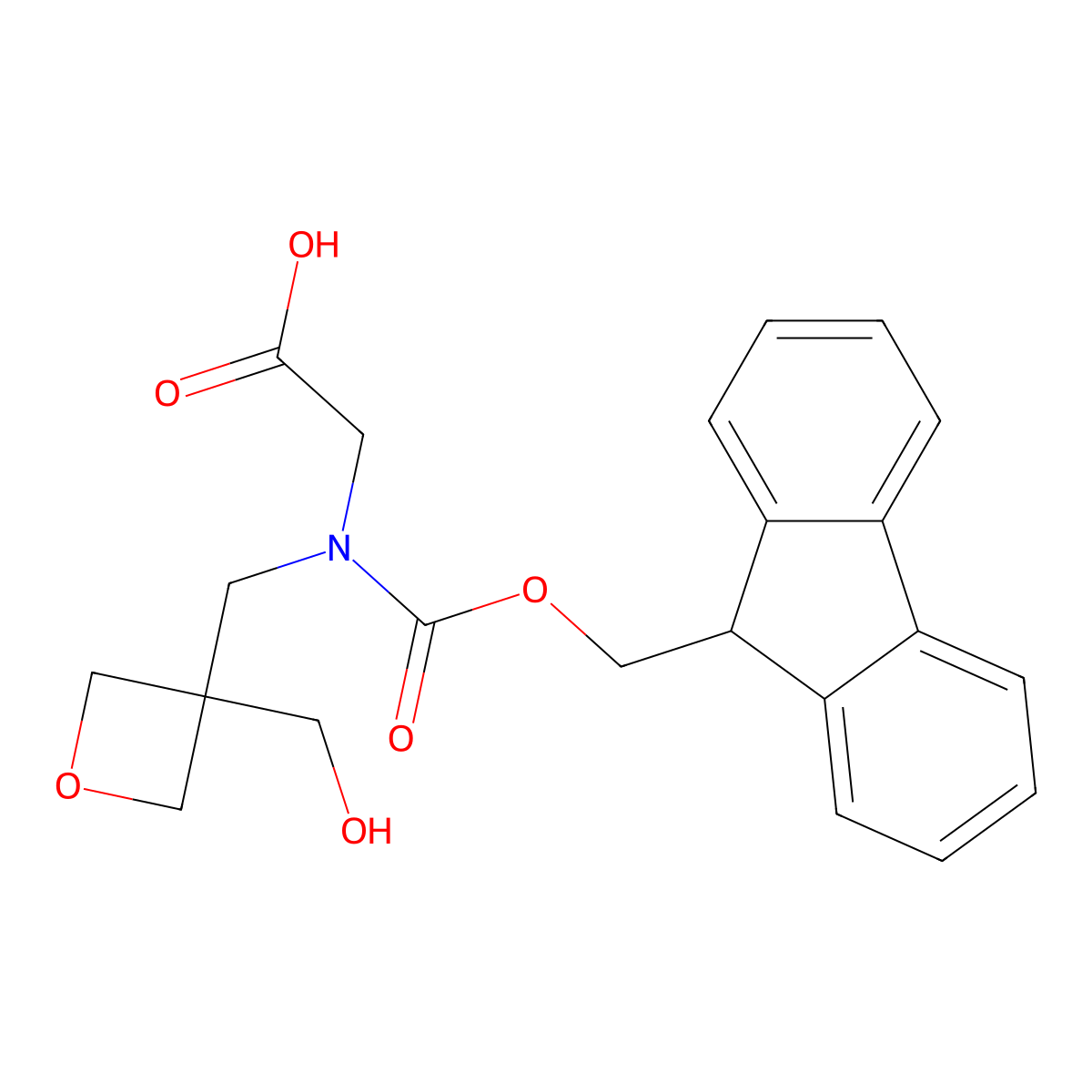2-({[(9H-fluoren-9-yl)methoxy]carbonyl}({[3-(hydroxymethyl)oxetan-3-yl]methyl})amino)acetic acid molecular structure, CAS 2870645-64-8
