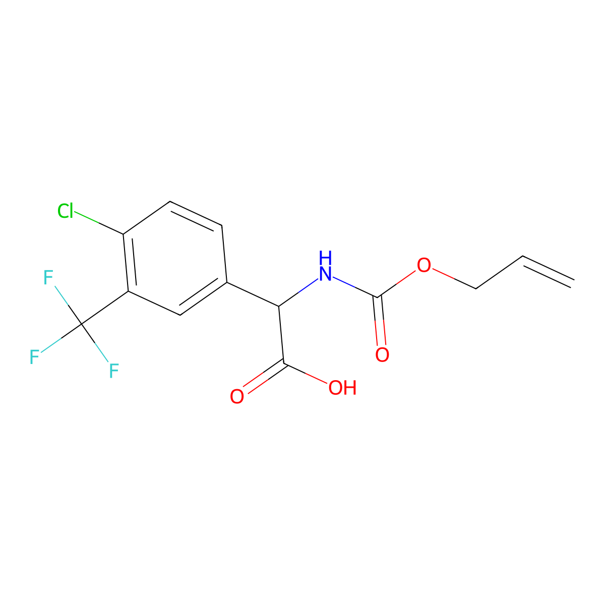 2-[4-Chloro-3-(trifluoromethyl)phenyl]-2-{[(prop-2-en-1-yloxy)carbonyl]amino}acetic acid molecular structure, CAS 2870645-65-9