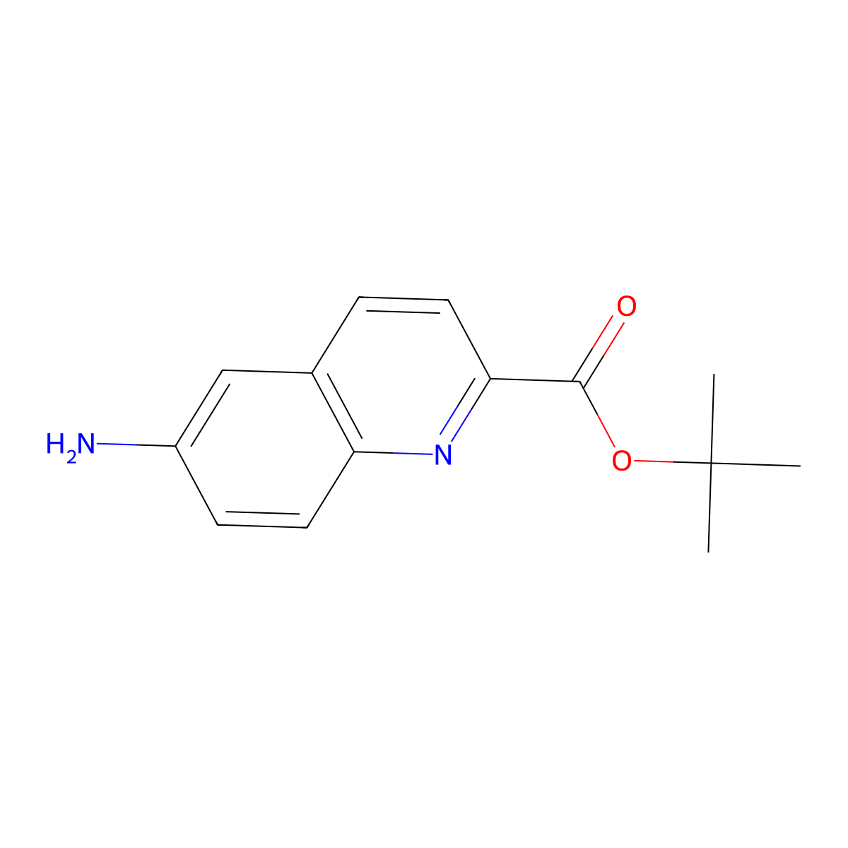 Tert-butyl 6-aminoquinoline-2-carboxylate molecular structure, CAS 2870645-78-4
