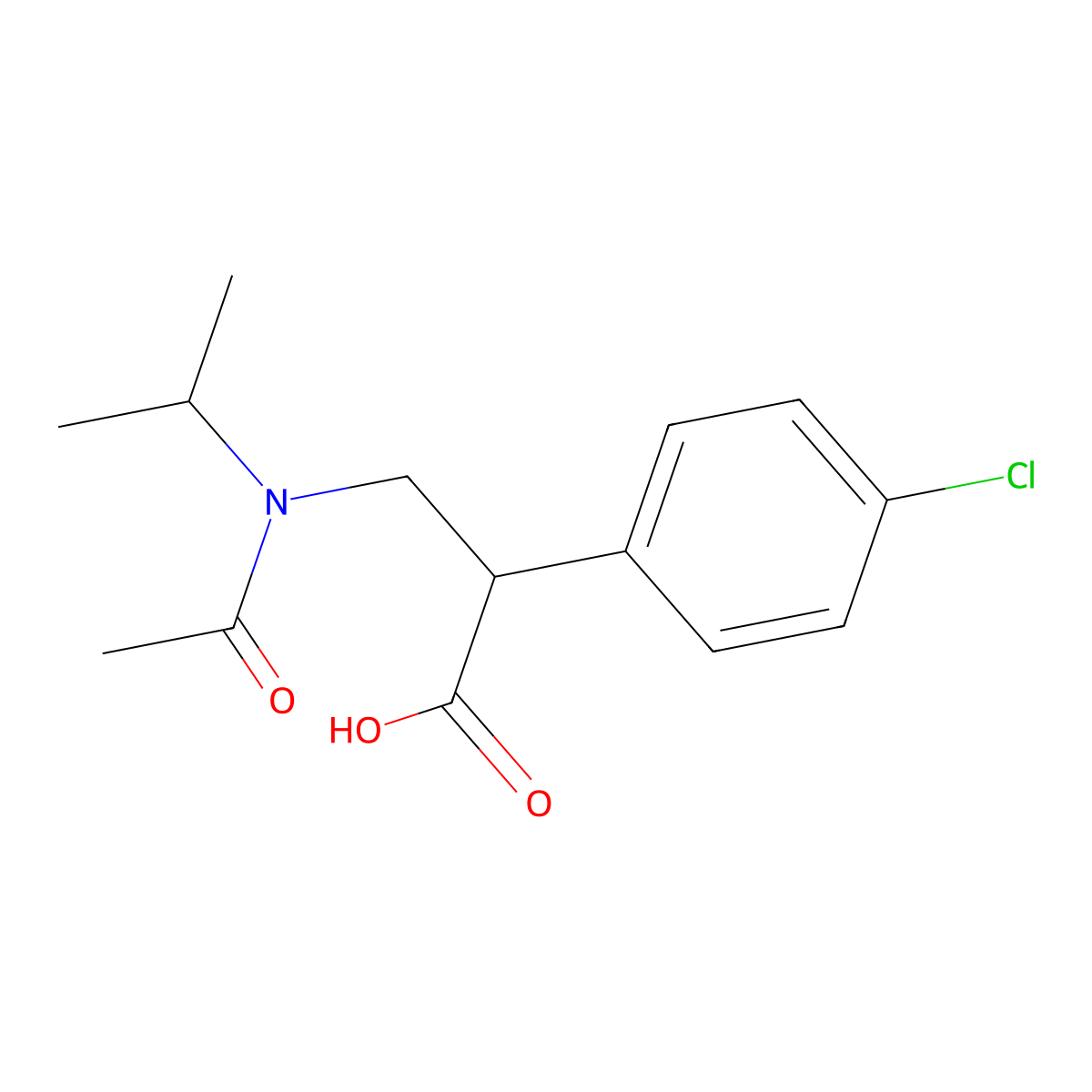 2-(4-chlorophenyl)-3-[N-(propan-2-yl)acetamido]propanoic acid molecular structure, CAS 2870645-88-6