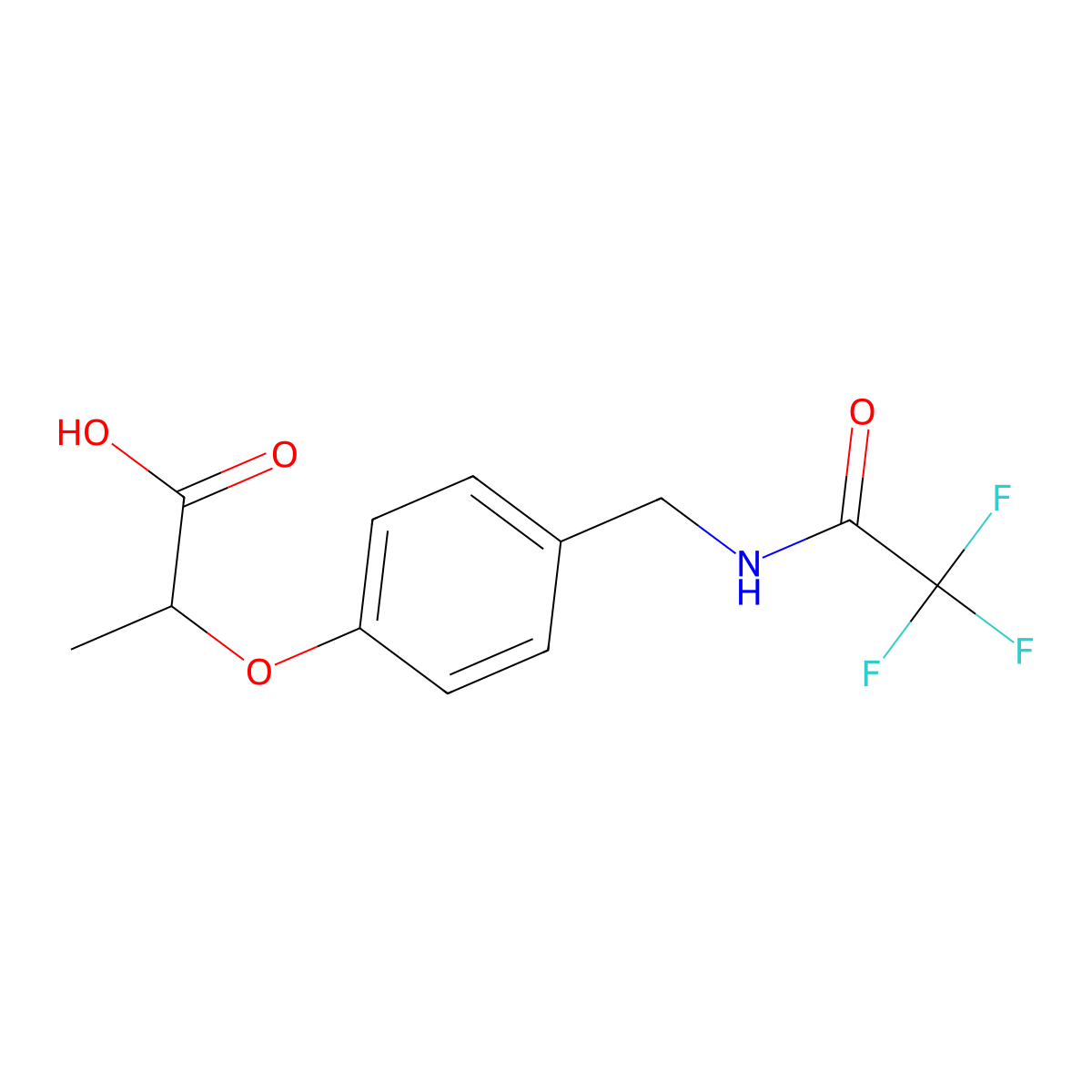 2-{4-[(2,2,2-Trifluoroacetamido)methyl]phenoxy}propanoic acid molecular structure, CAS 2870645-90-0