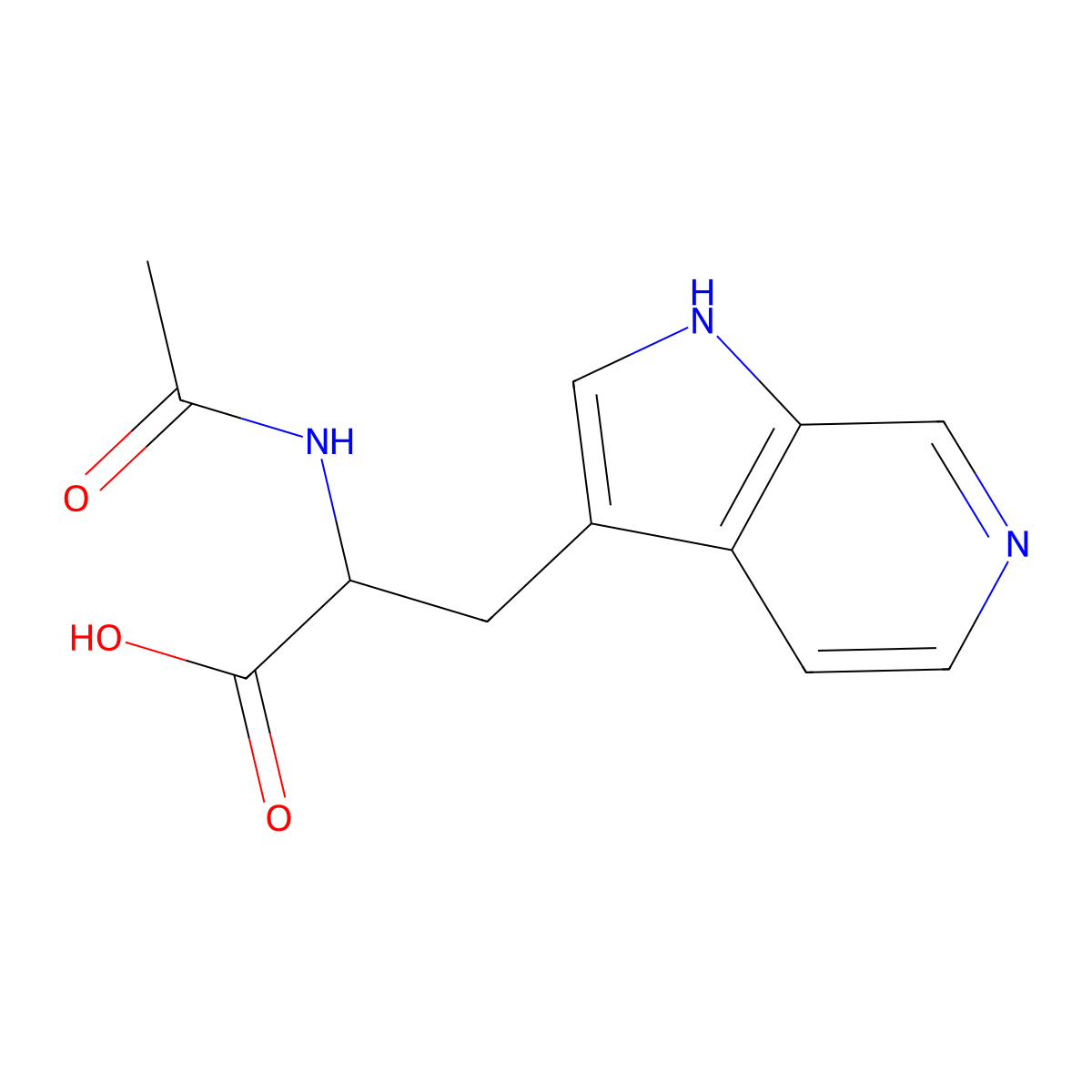 2-acetamido-3-{1H-pyrrolo[2,3-c]pyridin-3-yl}propanoic acid molecular structure, CAS 2870645-95-5