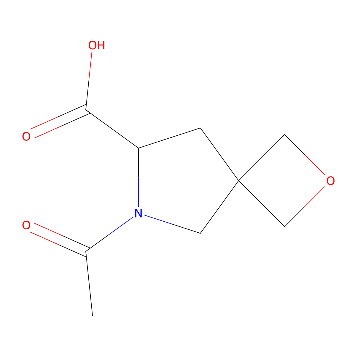 6-Acetyl-2-oxa-6-azaspiro[3.4]octane-7-carboxylic acid molecular structure, CAS 2870646-01-6