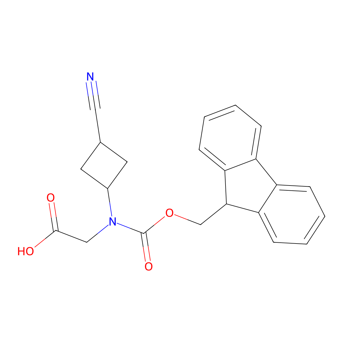 2-[(3-cyanocyclobutyl)({[(9H-fluoren-9-yl)methoxy]carbonyl})amino]acetic acid molecular structure, CAS 2870646-03-8