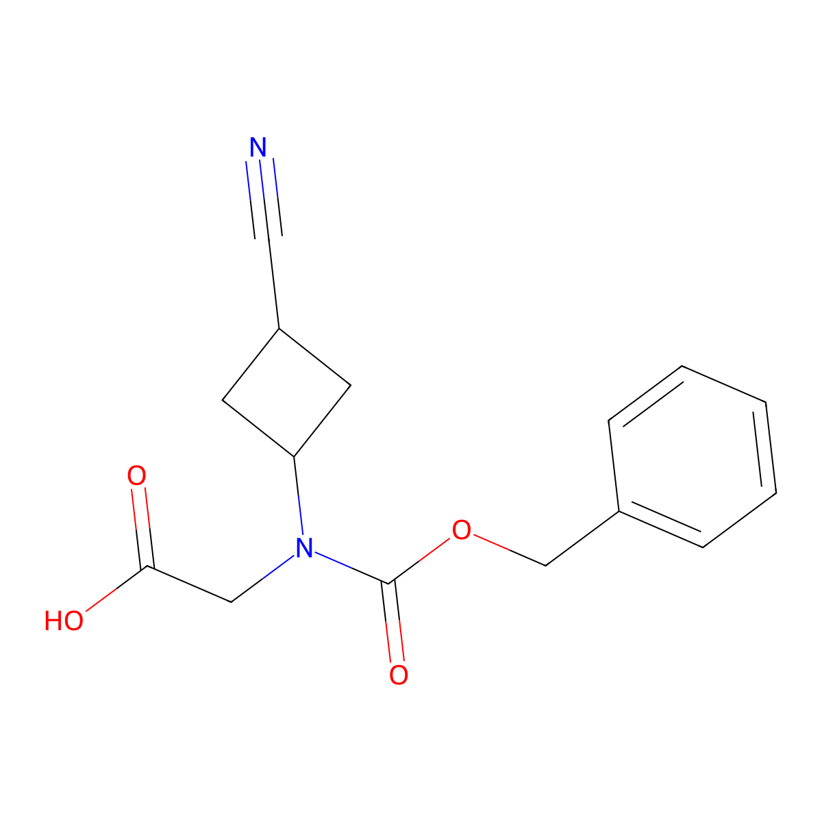 2-{[(Benzyloxy)carbonyl](3-cyanocyclobutyl)amino}acetic acid molecular structure, CAS 2870646-05-0