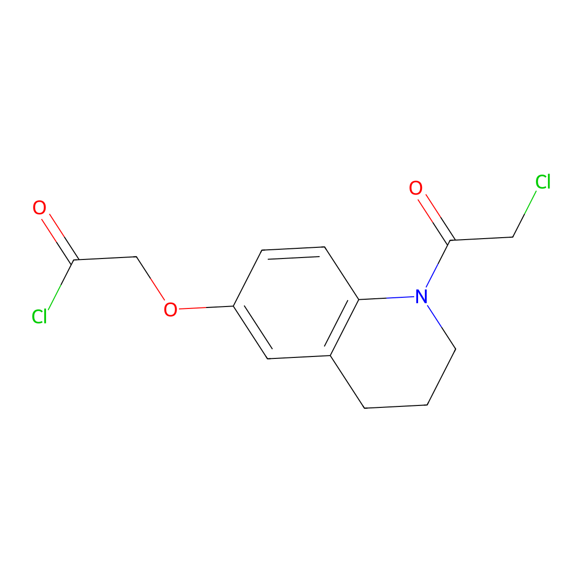 2-{[1-(2-Chloroacetyl)-1,2,3,4-tetrahydroquinolin-6-yl]oxy}acetyl chloride molecular structure, CAS 2870646-09-4