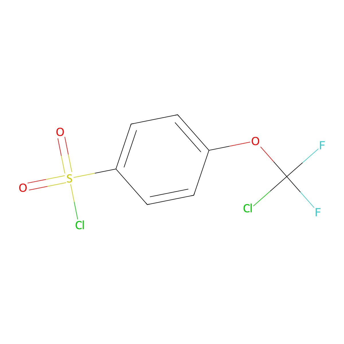 4-(Chlorodifluoromethoxy)benzene-1-sulfonyl chloride molecular structure, CAS 2870646-10-7
