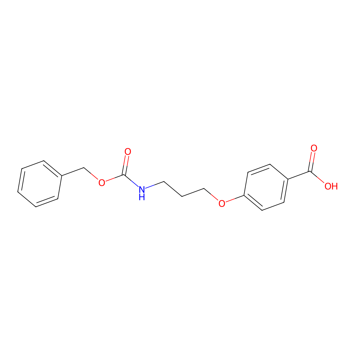 4-(3-{[(Benzyloxy)carbonyl]amino}propoxy)benzoic acid molecular structure, CAS 2870646-12-9