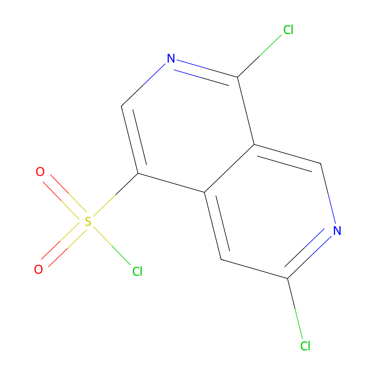 1,6-Dichloro-2,7-naphthyridine-4-sulfonyl chloride molecular structure, CAS 2870646-15-2