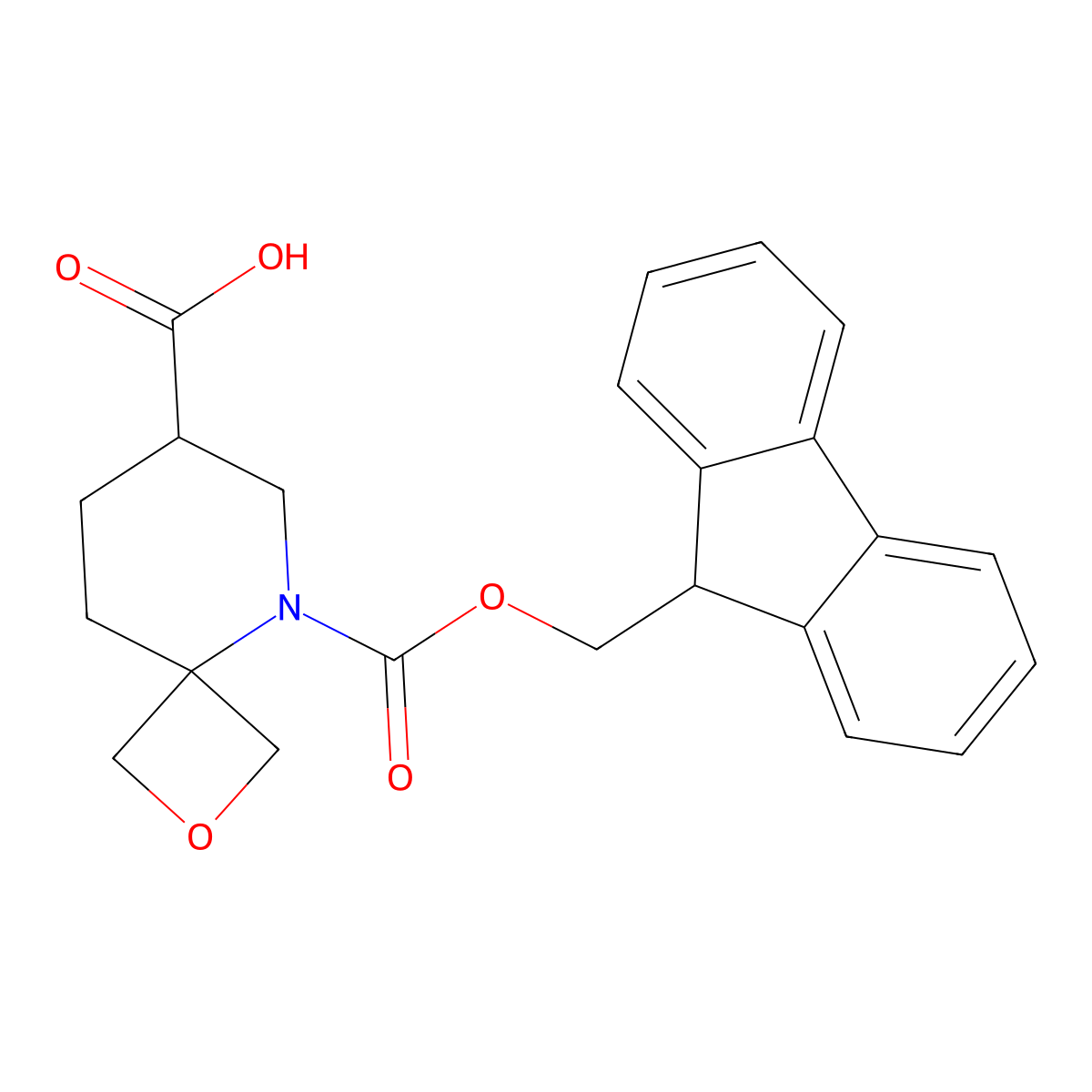 5-{[(9H-fluoren-9-yl)methoxy]carbonyl}-2-oxa-5-azaspiro[3.5]nonane-7-carboxylic acid molecular structure, CAS 2870646-16-3
