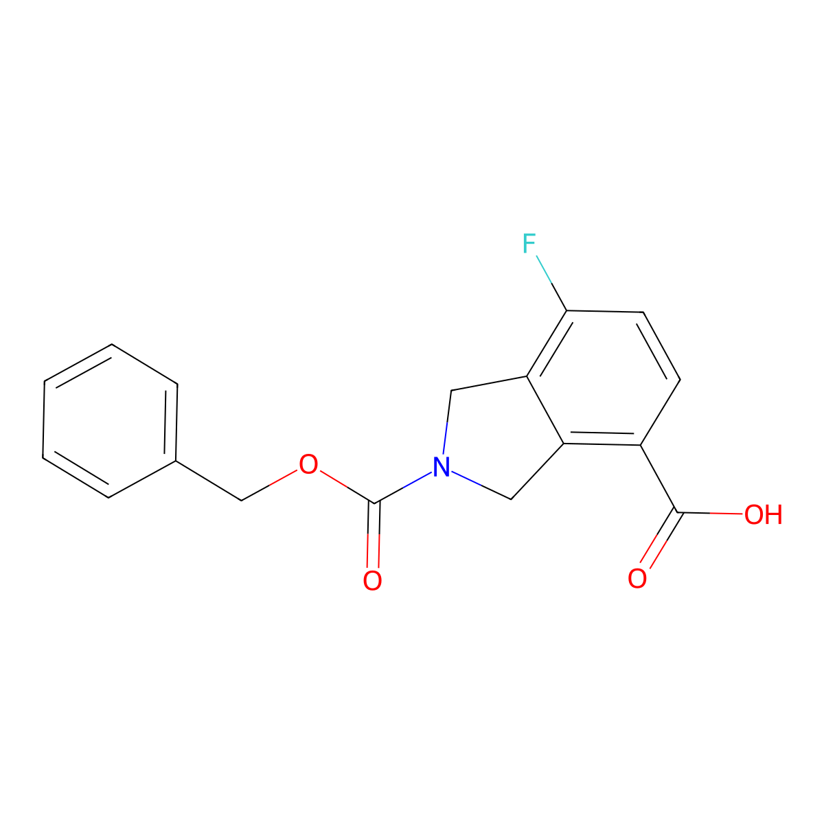 2-[(benzyloxy)carbonyl]-7-fluoro-2,3-dihydro-1H-isoindole-4-carboxylic acid molecular structure, CAS 2870652-19-8