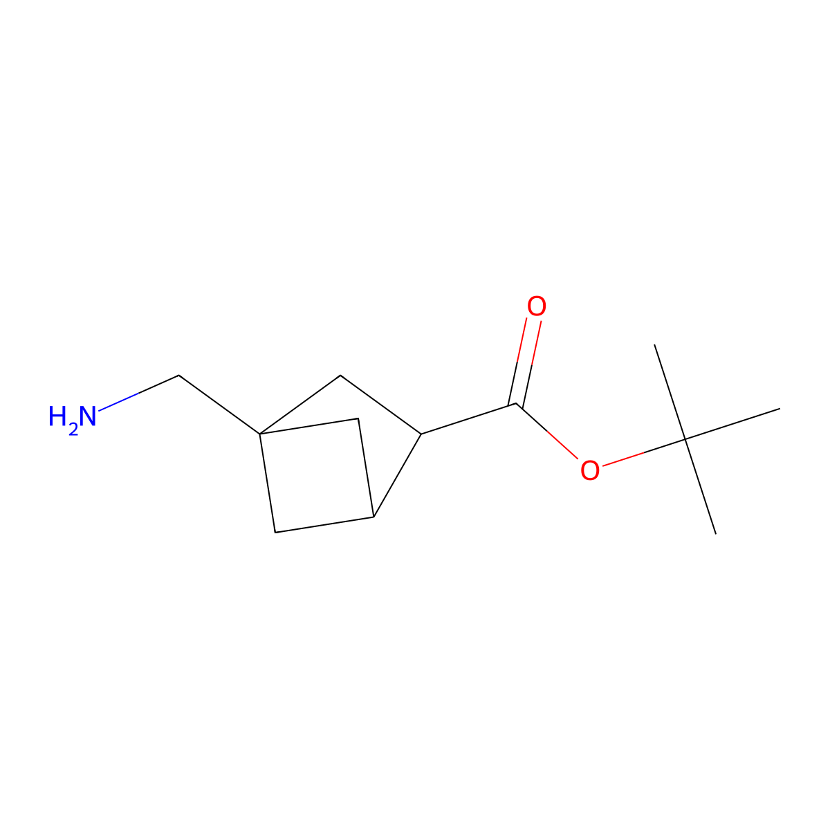 Tert-butyl 4-(aminomethyl)bicyclo[2.1.1]hexane-2-carboxylate molecular structure, CAS 2870652-35-8