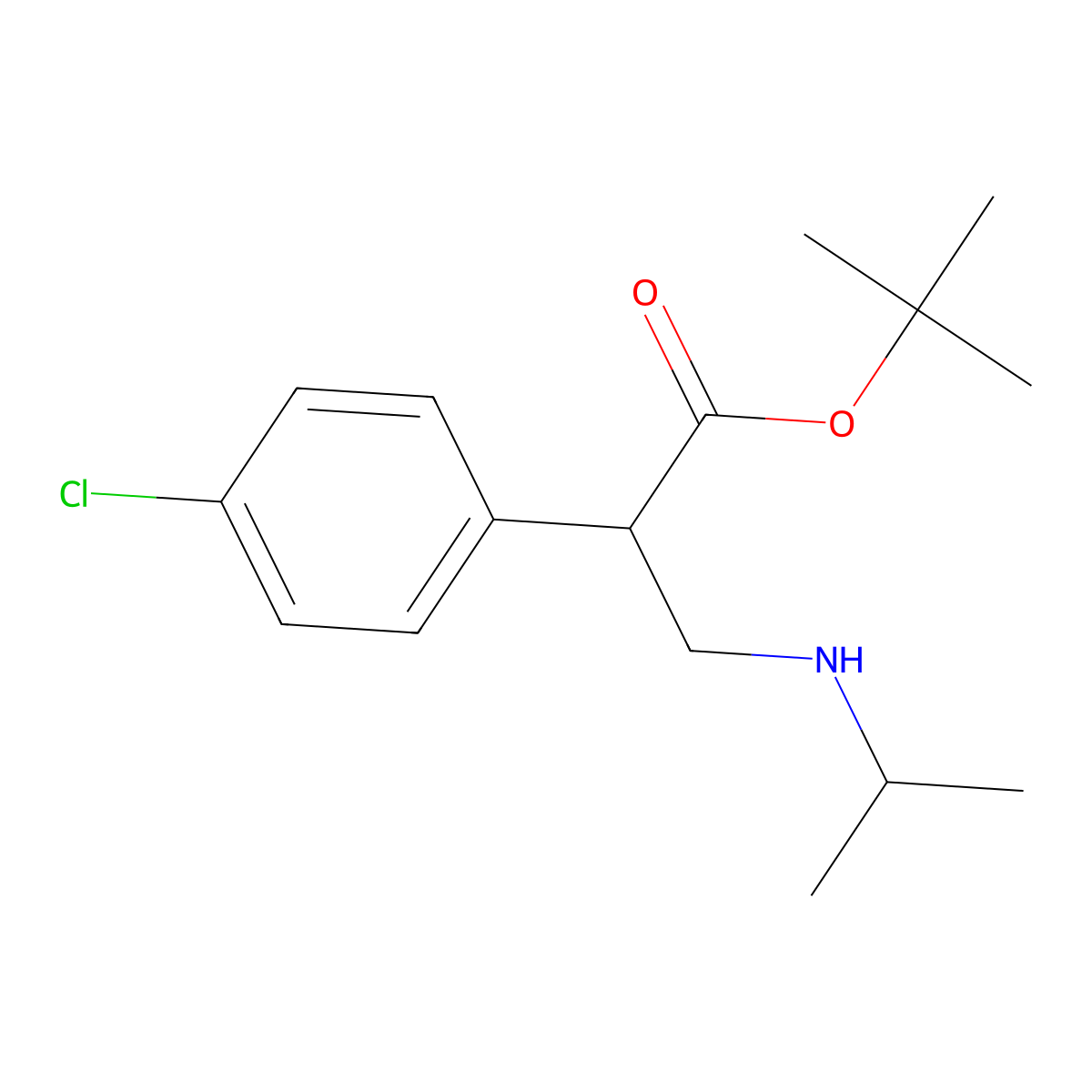 Tert-butyl 2-(4-chlorophenyl)-3-[(propan-2-yl)amino]propanoate molecular structure, CAS 2870652-40-5