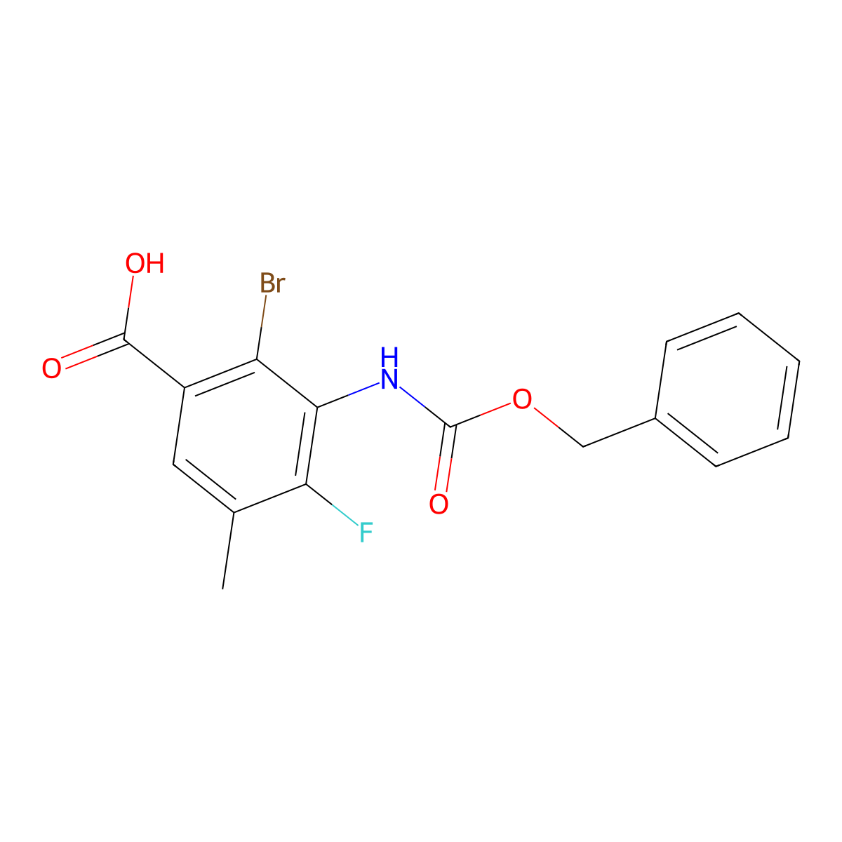 3-{[(Benzyloxy)carbonyl]amino}-2-bromo-4-fluoro-5-methylbenzoic acid molecular structure, CAS 2870652-53-0