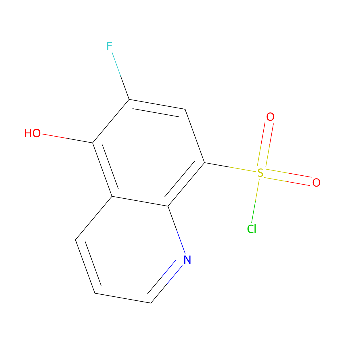 6-Fluoro-5-hydroxyquinoline-8-sulfonyl chloride molecular structure, CAS 2870652-56-3