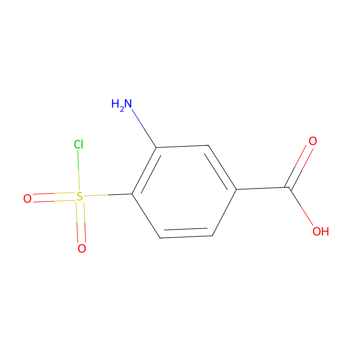 3-Amino-4-(chlorosulfonyl)benzoic acid molecular structure, CAS 2870652-64-3
