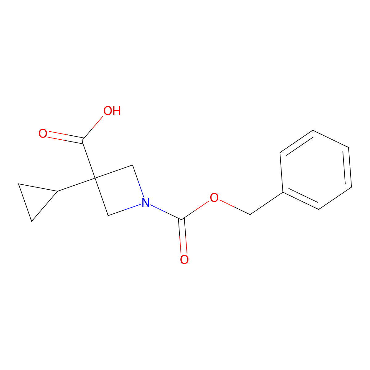 1-[(Benzyloxy)carbonyl]-3-cyclopropylazetidine-3-carboxylic acid molecular structure, CAS 2870652-72-3