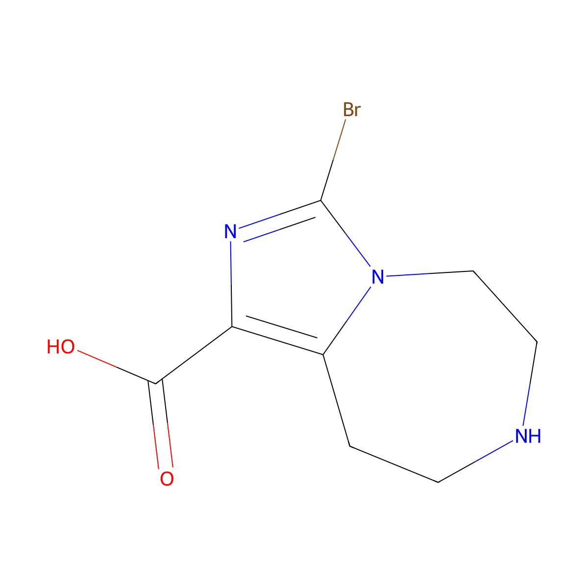 3-bromo-5H,6H,7H,8H,9H-imidazo[1,5-d][1,4]diazepine-1-carboxylic acid molecular structure, CAS 2870652-80-3
