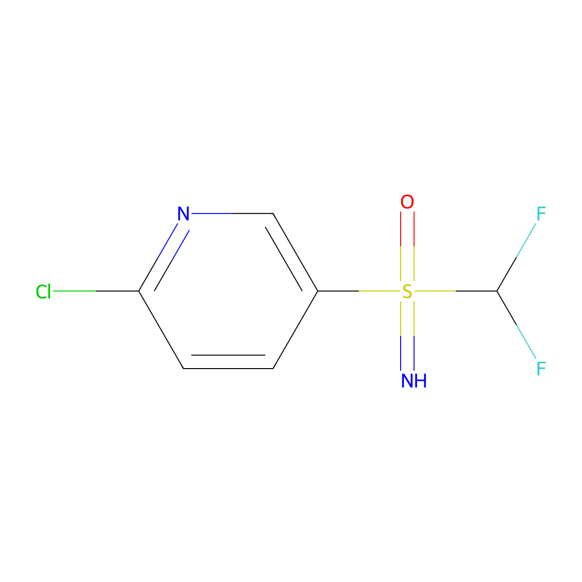 (6-Chloropyridin-3-yl)(difluoromethyl)imino-lambda6-sulfanone molecular structure, CAS 2870652-81-4
