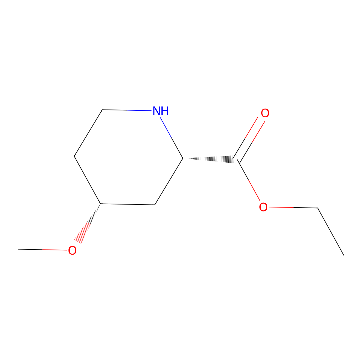 rac-ethyl (2R,4S)-4-methoxypiperidine-2-carboxylate molecular structure, CAS 2870652-82-5