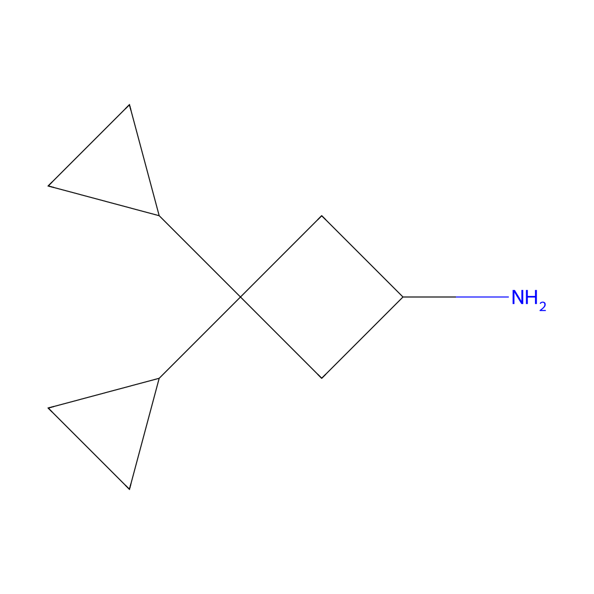 3,3-Dicyclopropylcyclobutan-1-amine molecular structure, CAS 2870652-86-9