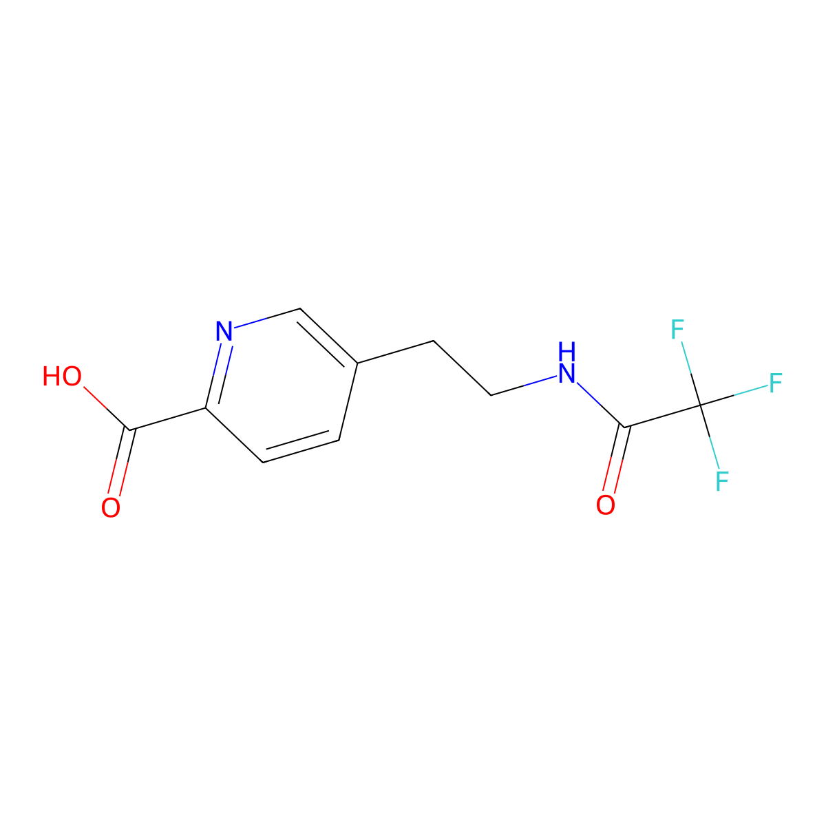 5-[2-(2,2,2-Trifluoroacetamido)ethyl]pyridine-2-carboxylic acid molecular structure, CAS 2870653-09-9