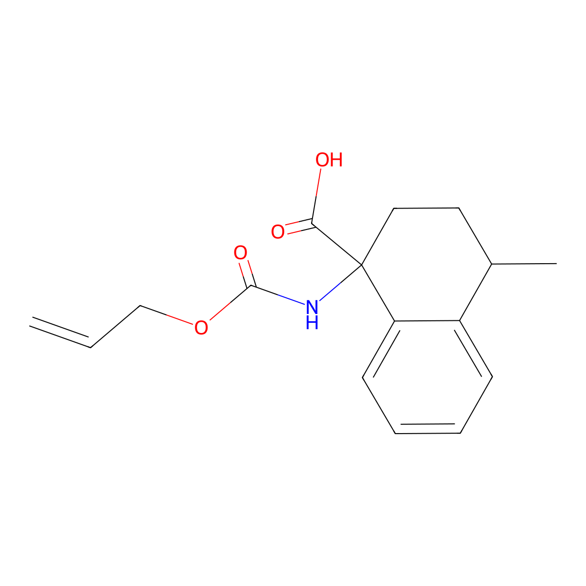4-Methyl-1-{[(prop-2-en-1-yloxy)carbonyl]amino}-1,2,3,4-tetrahydronaphthalene-1-carboxylic acid molecular structure, CAS 2870653-11-3