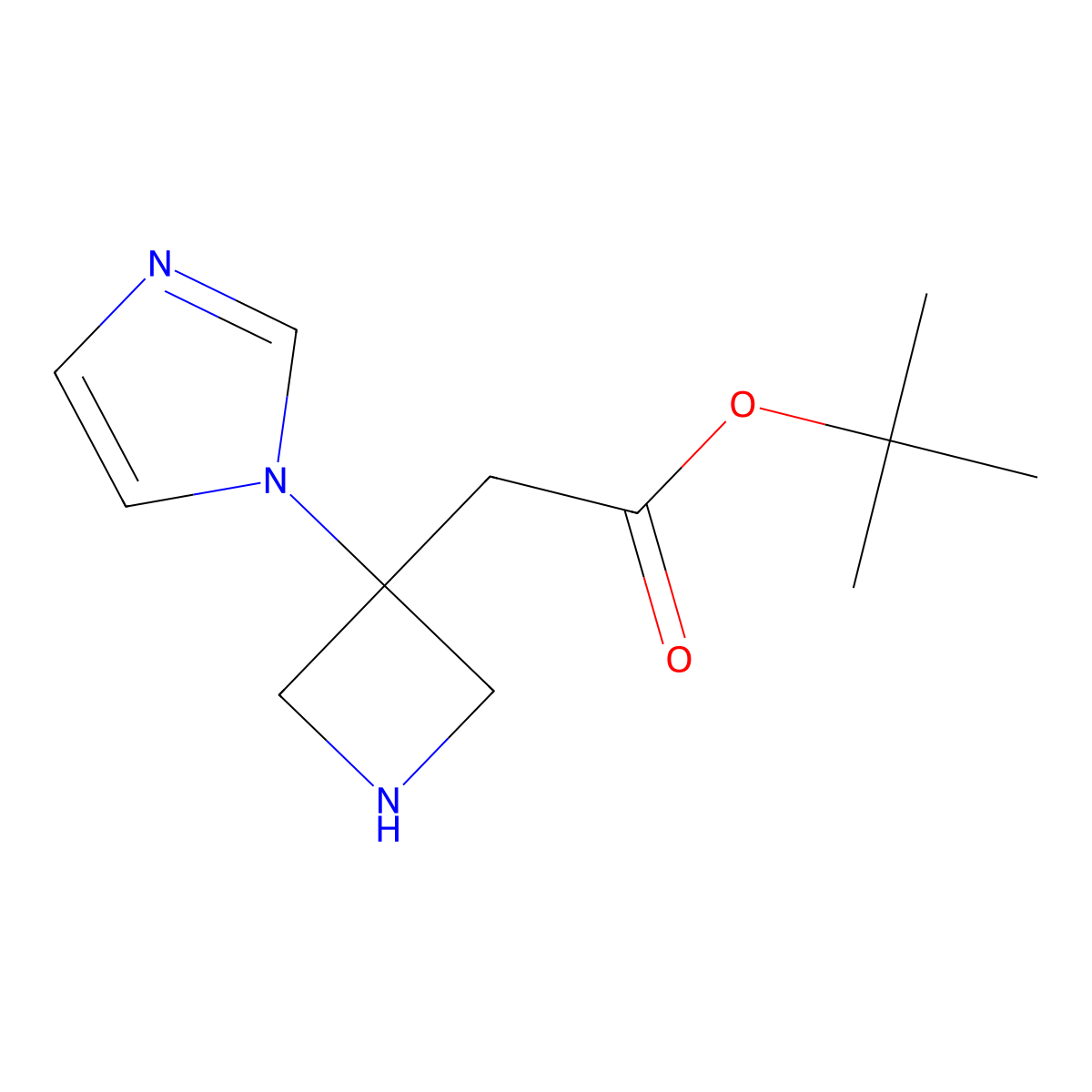 tert-butyl 2-[3-(1H-imidazol-1-yl)azetidin-3-yl]acetate molecular structure, CAS 2870653-14-6