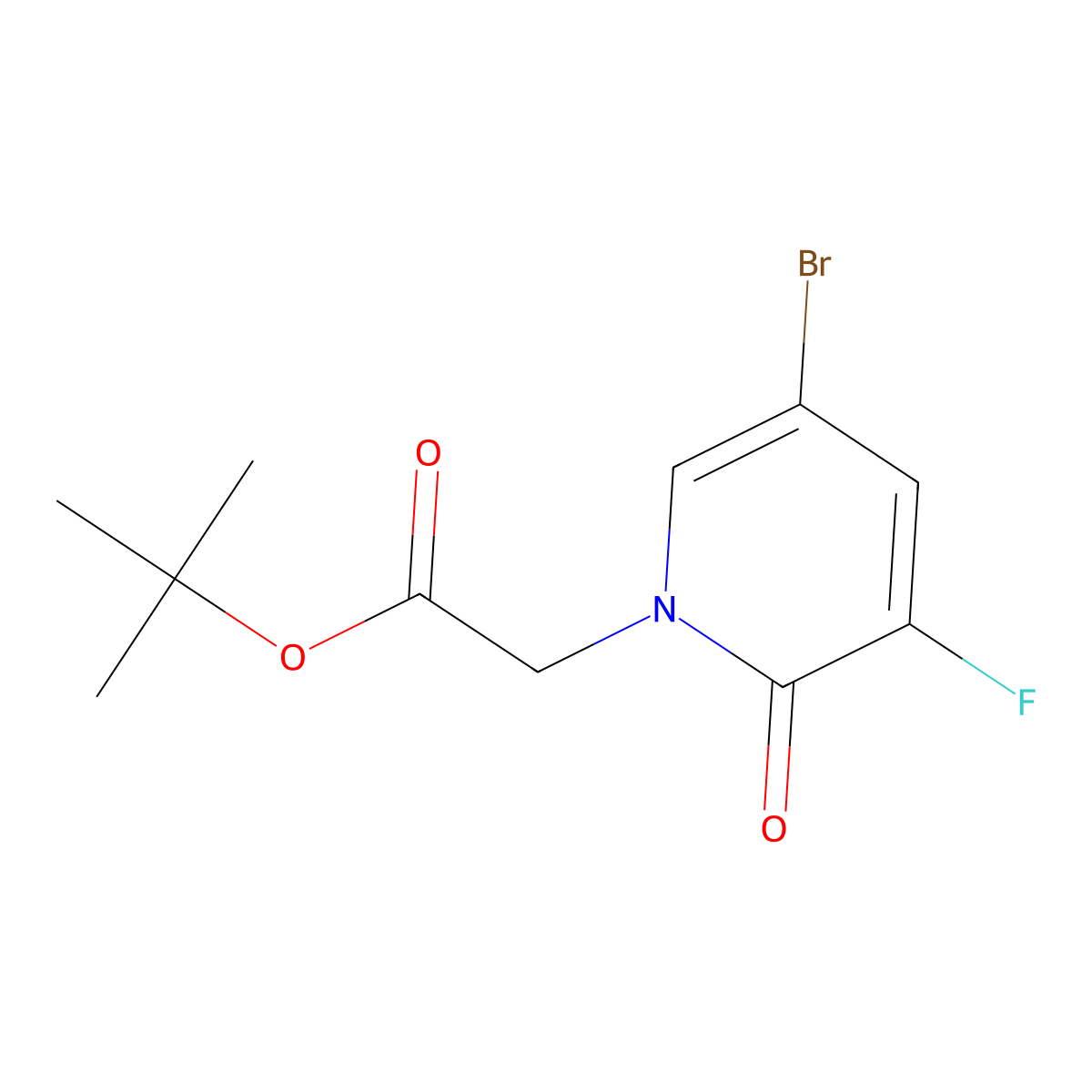 Tert-butyl 2-(5-bromo-3-fluoro-2-oxo-1,2-dihydropyridin-1-yl)acetate molecular structure, CAS 2870653-19-1