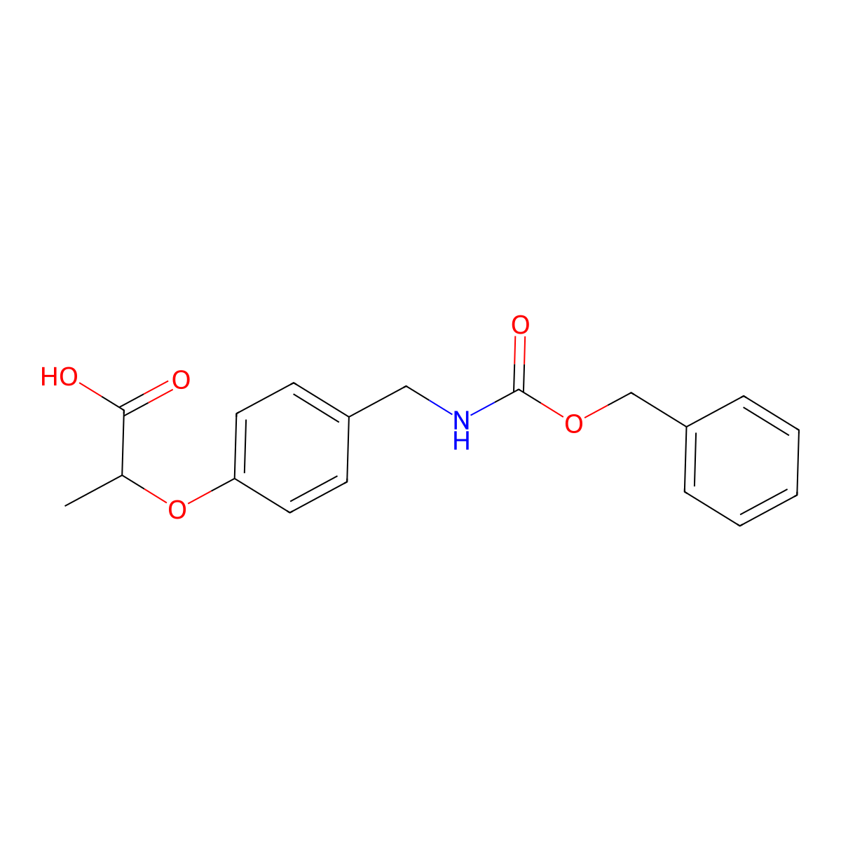 2-[4-({[(Benzyloxy)carbonyl]amino}methyl)phenoxy]propanoic acid molecular structure, CAS 2870653-38-4