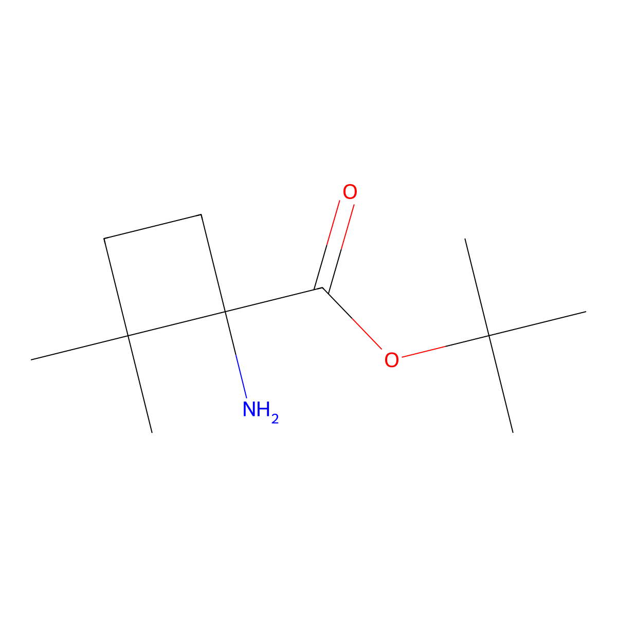 Tert-butyl 1-amino-2,2-dimethylcyclobutane-1-carboxylate molecular structure, CAS 2870653-39-5