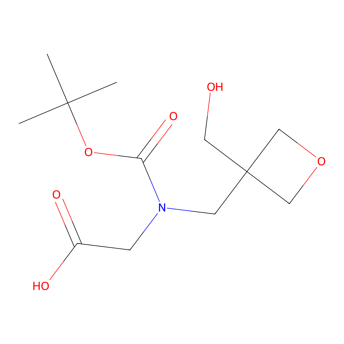 2-{[(Tert-butoxy)carbonyl]({[3-(hydroxymethyl)oxetan-3-yl]methyl})amino}acetic acid molecular structure, CAS 2870653-43-1