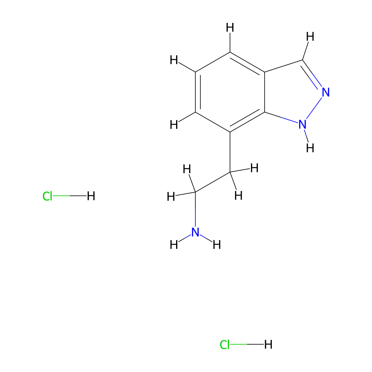 2-(1H-indazol-7-yl)ethan-1-amine dihydrochloride molecular structure, CAS 2870653-61-3