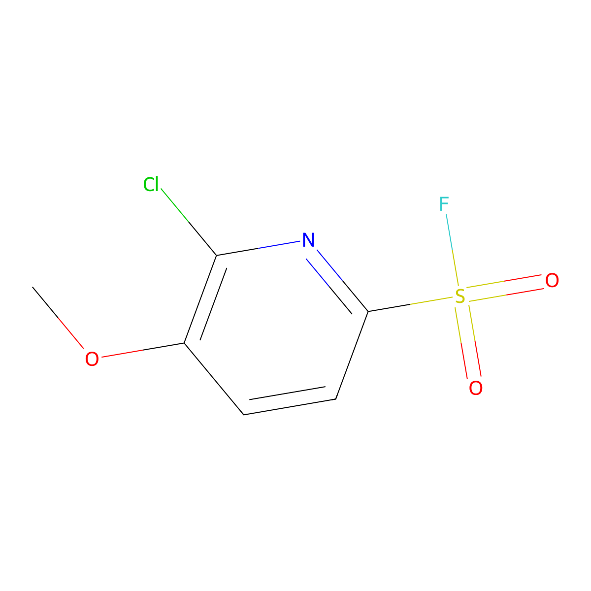 6-Chloro-5-methoxypyridine-2-sulfonyl fluoride molecular structure, CAS 2870653-65-7