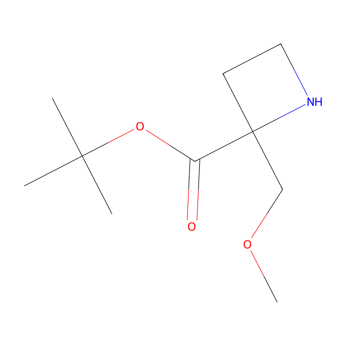 Tert-butyl 2-(methoxymethyl)azetidine-2-carboxylate molecular structure, CAS 2870653-67-9