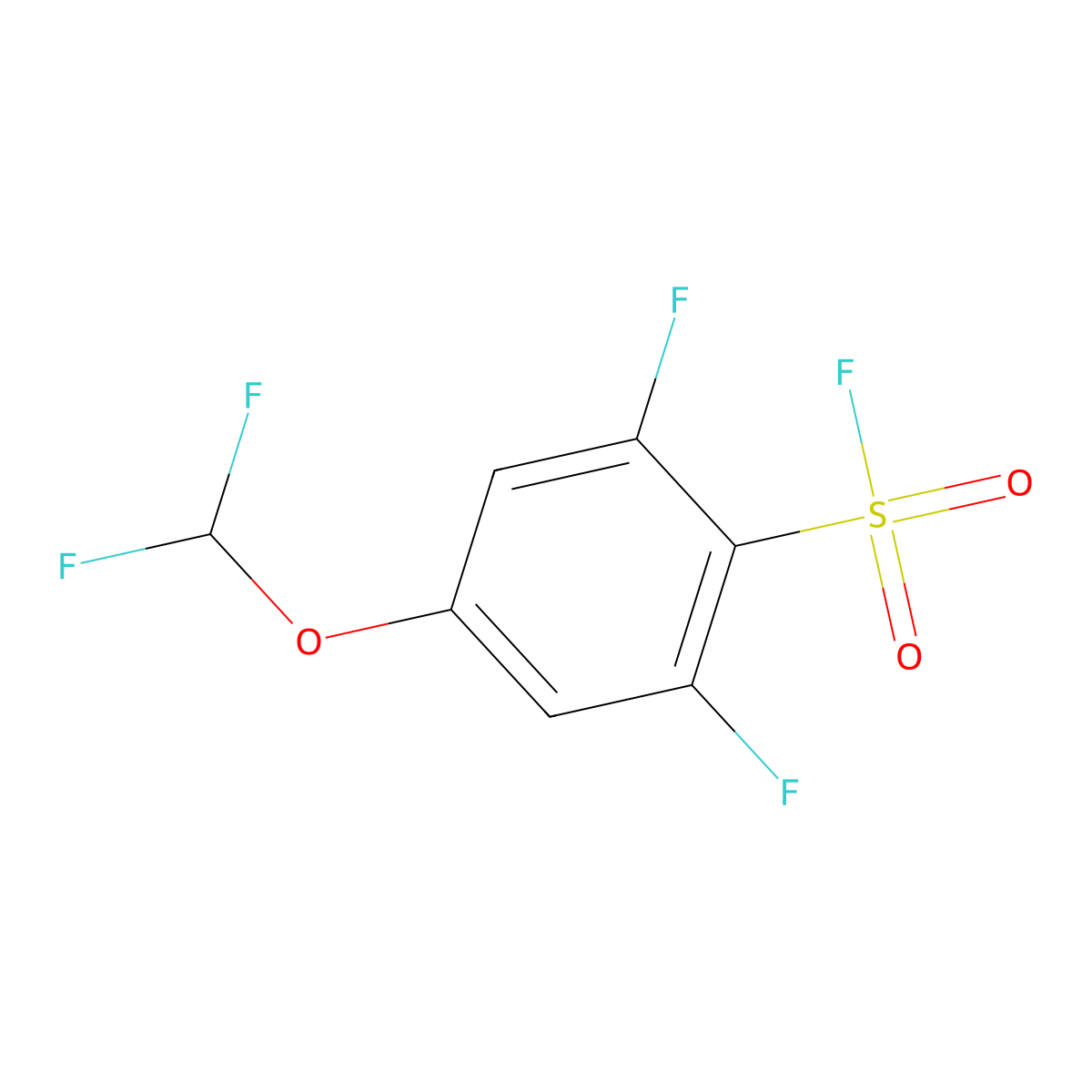 4-(Difluoromethoxy)-2,6-difluorobenzene-1-sulfonyl fluoride molecular structure, CAS 2870653-72-6