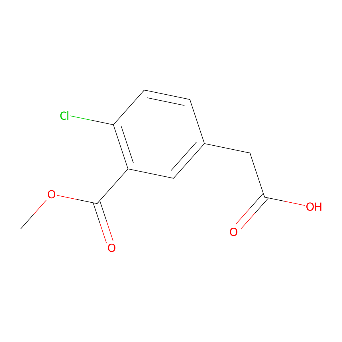2-[4-Chloro-3-(methoxycarbonyl)phenyl]acetic acid molecular structure, CAS 2870659-39-3