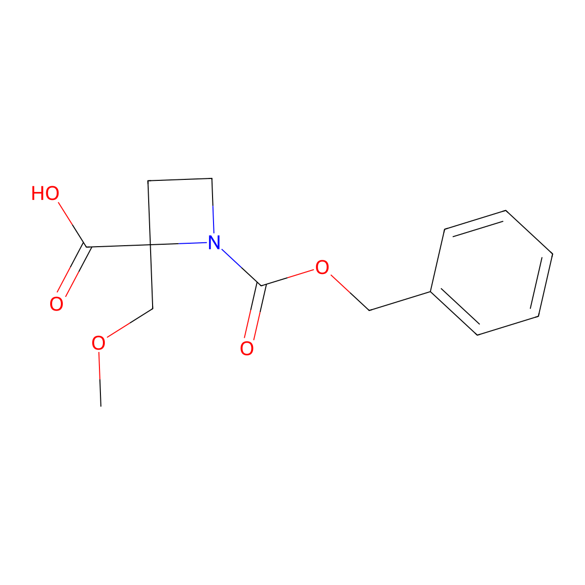 1-[(Benzyloxy)carbonyl]-2-(methoxymethyl)azetidine-2-carboxylic acid molecular structure, CAS 2870659-42-8