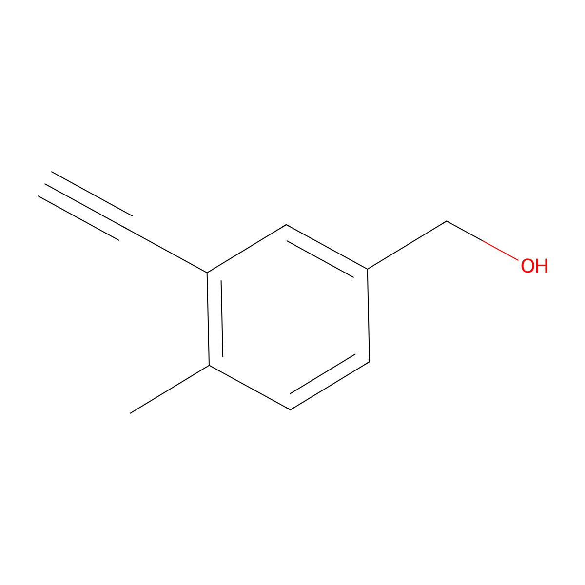 (3-Ethynyl-4-methylphenyl)methanol molecular structure, CAS 2870659-46-2