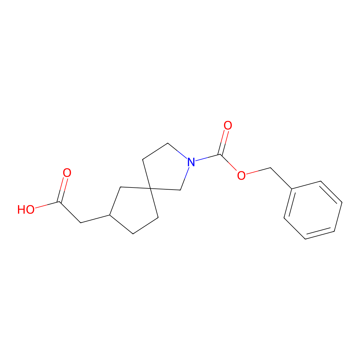 2-{2-[(Benzyloxy)carbonyl]-2-azaspiro[4.4]nonan-7-yl}acetic acid molecular structure, CAS 2870659-48-4