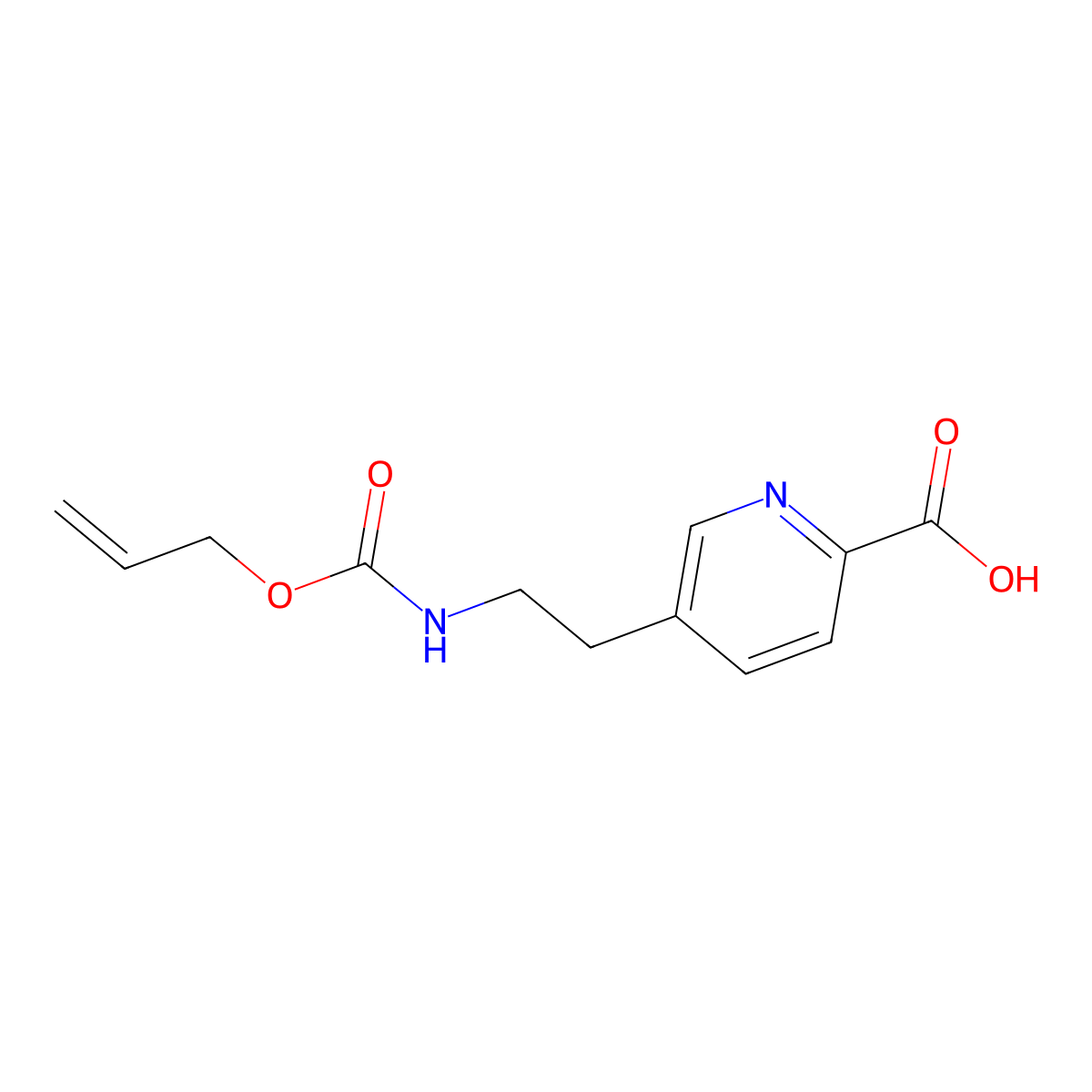 5-(2-{[(Prop-2-en-1-yloxy)carbonyl]amino}ethyl)pyridine-2-carboxylic acid molecular structure, CAS 2870659-50-8