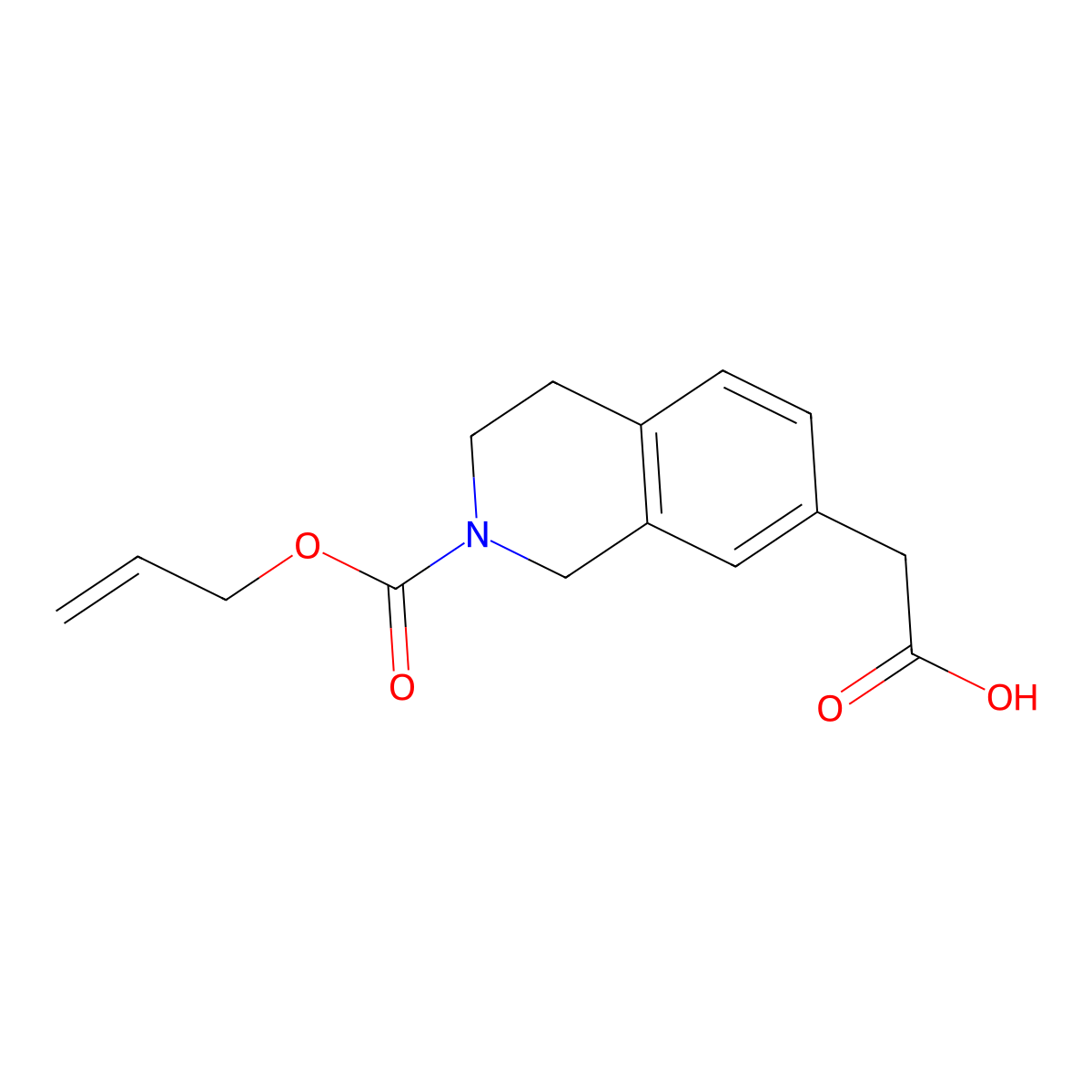 2-{2-[(Prop-2-en-1-yloxy)carbonyl]-1,2,3,4-tetrahydroisoquinolin-7-yl}acetic acid molecular structure, CAS 2870659-53-1