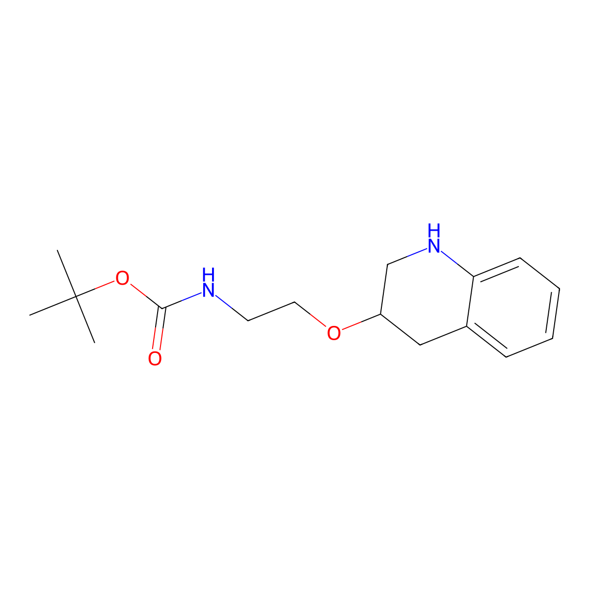 tert-butyl N-[2-(1,2,3,4-tetrahydroquinolin-3-yloxy)ethyl]carbamate molecular structure, CAS 2870659-60-0