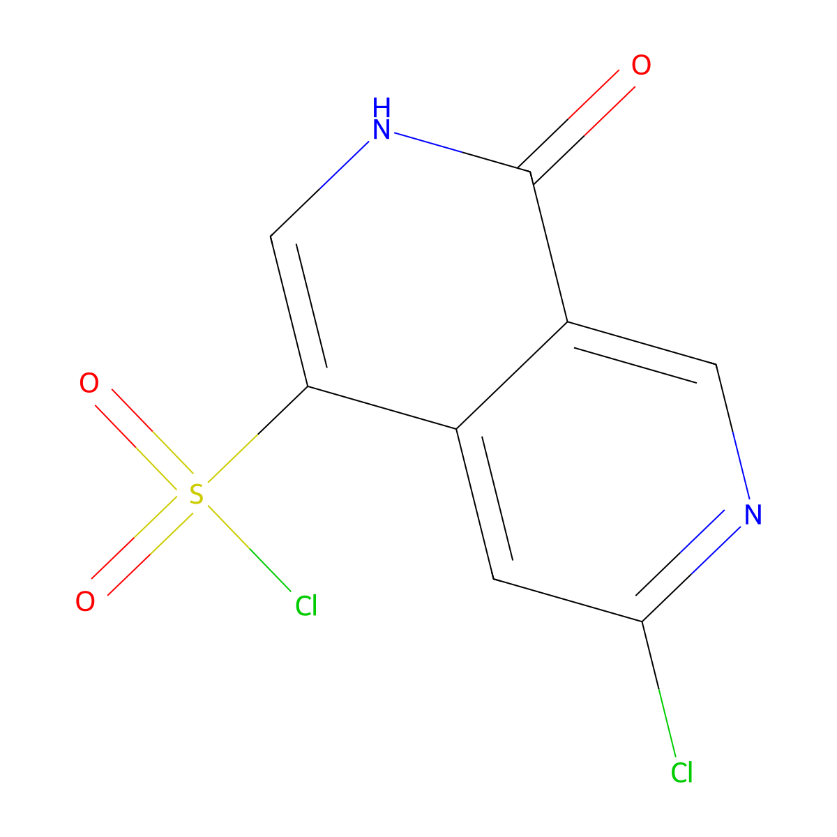 6-Chloro-1-oxo-1,2-dihydro-2,7-naphthyridine-4-sulfonyl chloride molecular structure, CAS 2870659-62-2