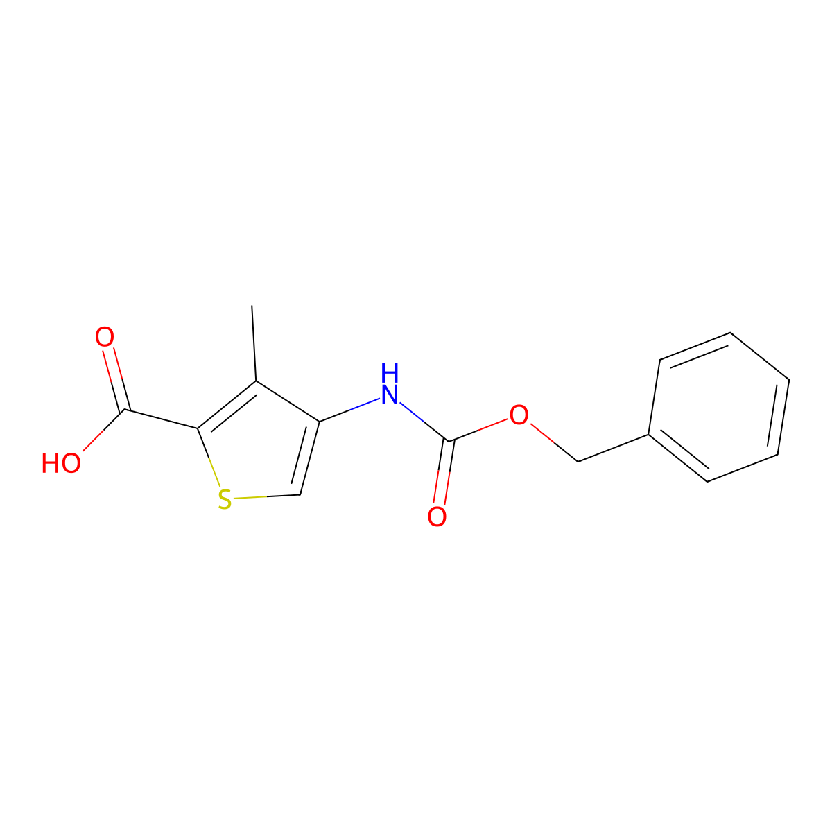 4-{[(Benzyloxy)carbonyl]amino}-3-methylthiophene-2-carboxylic acid molecular structure, CAS 2870659-63-3