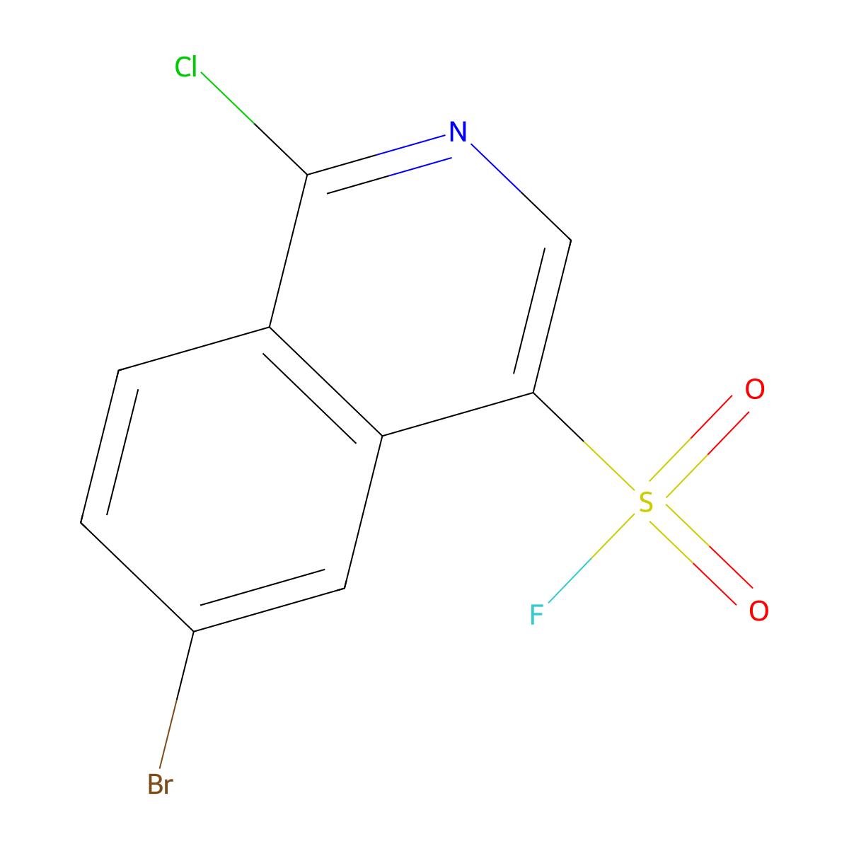 6-Bromo-1-chloroisoquinoline-4-sulfonyl fluoride molecular structure, CAS 2870659-64-4