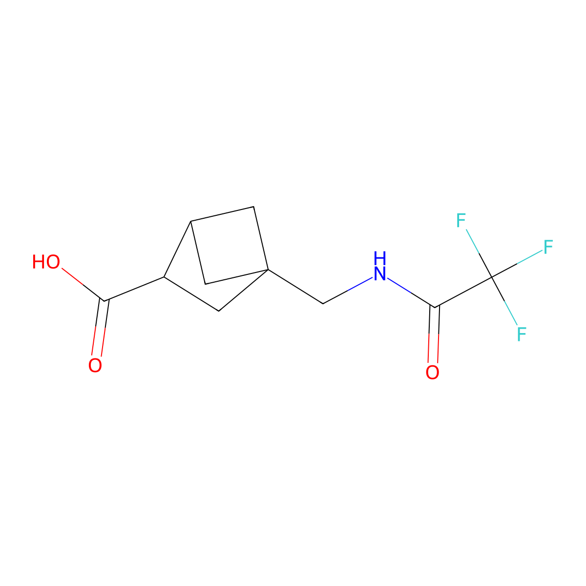 4-[(2,2,2-Trifluoroacetamido)methyl]bicyclo[2.1.1]hexane-2-carboxylic acid molecular structure, CAS 2870659-70-2
