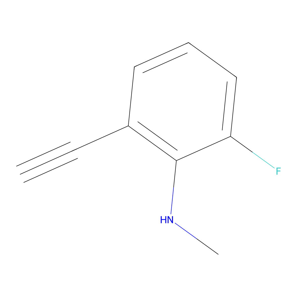 2-ethynyl-6-fluoro-N-methylaniline molecular structure, CAS 2870659-81-5